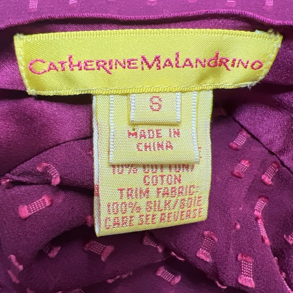 Catherine Malandrino Burgundy Silk Babydoll Cami Top - Picture 5 of 7
